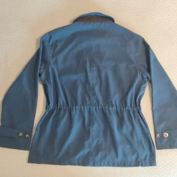 Vintage PETER MILLAR Zip Button Jacket Coat Windbreaker L Blue